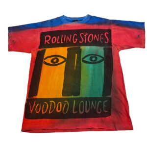 ROLLING STONES Voodoo Lounge 1994 Single Stitch Vintage Tee Overprint Tie Dye XL