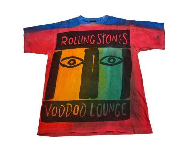 ROLLING STONES Voodoo Lounge 1994 Single Stitch Vintage Tee Overprint Tie Dye XL