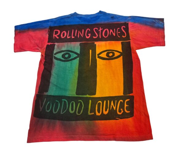 ROLLING STONES Voodoo Lounge 1994 Single Stitch Vintage Tee Overprint Tie Dye XL - Image 2