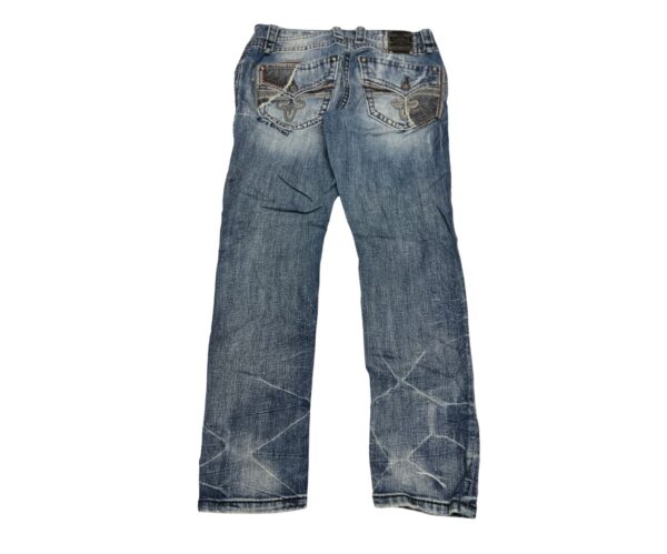 Rock Revival Nathan Straight Leg Relaxed Fit Distressed Jeans Mens Size 34 - Image 2