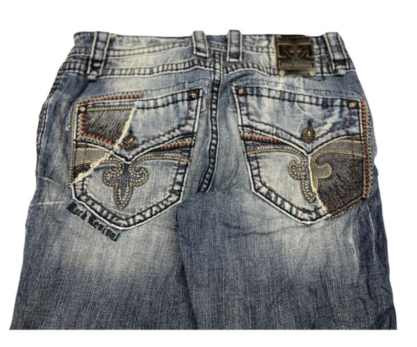 Rock Revival Nathan Straight Leg Relaxed Fit Distressed Jeans Mens Size 34 - Image 4