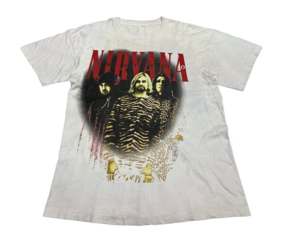 Rare Nirvana In Utero 90s Single Stitched Heart Rape T-Shirt Size XL