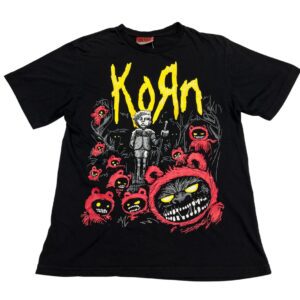 2000's Korn Nu Metal Band T-Shirt Size M Black Rare Rock Tee