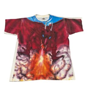 Eye Dye Dragon print T Shirt L 90’s