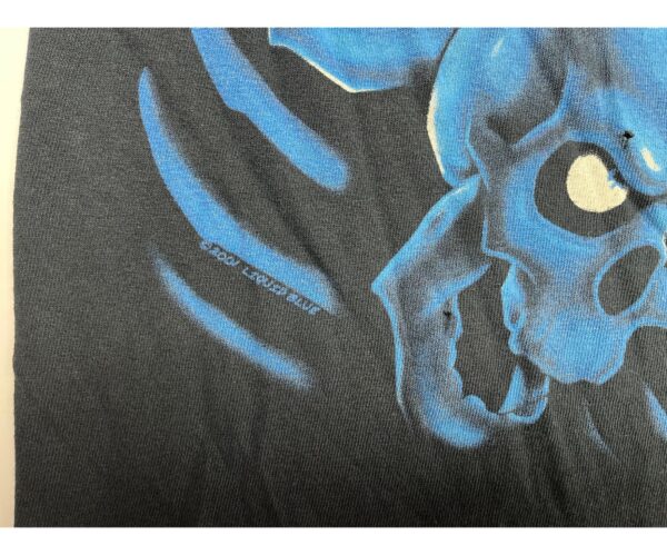 00's Liquid Blue Skull Pile Blue Size XL T Shirt Vintage Rare - Image 4
