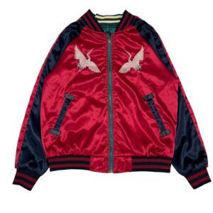 Reversible US Navy Japan Y2K Retro Satin Sukajan Bomber Jacket