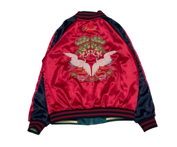 Reversible US Navy Japan Y2K Retro Satin Sukajan Bomber Jacket - Image 2