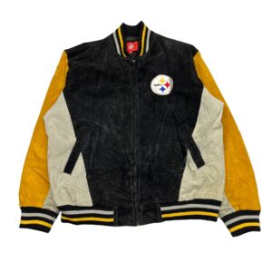 NFL Pittsburgh Steelers Leather Varsity Bomber Jacket XL