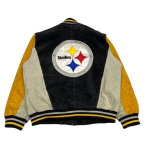NFL Pittsburgh Steelers Leather Varsity Bomber Jacket XL