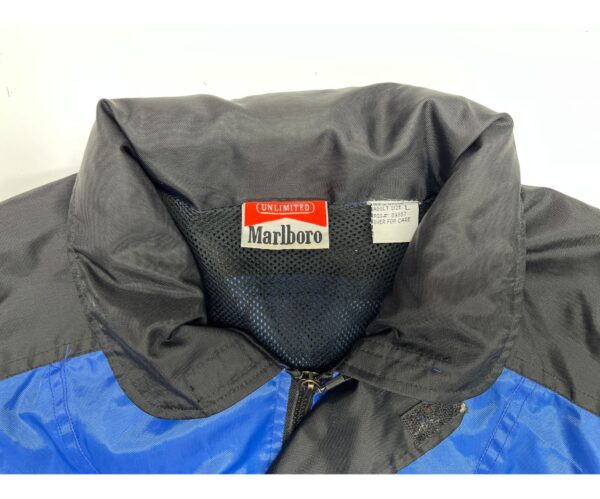 Marlboro Unlimited Vintage Full Zip Up Windbreaker Jacket Blue Mens Size Large - Image 3