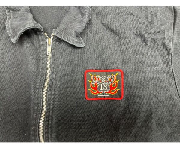 Rare Vintage Lucky 13 Y2K Era Black Flame Print Zip Up Jacket - size XL - Image 4