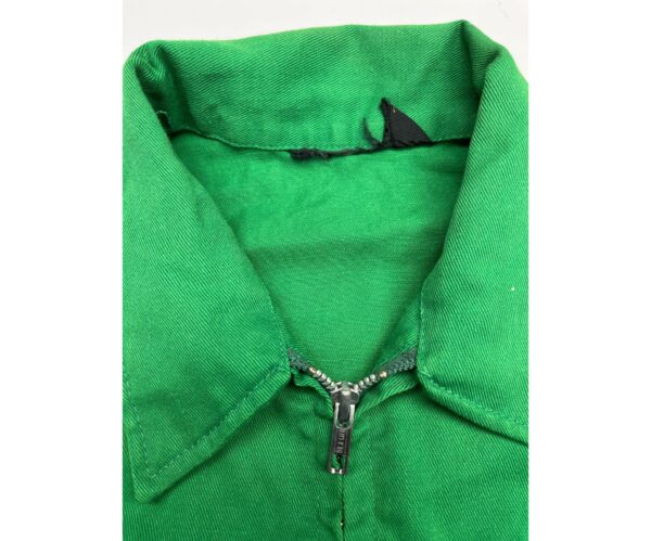 1970s Emerald Green Denim Zipper Up Jacket Size XL rare find - Image 3