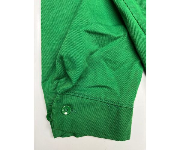 1970s Emerald Green Denim Zipper Up Jacket Size XL rare find - Image 4