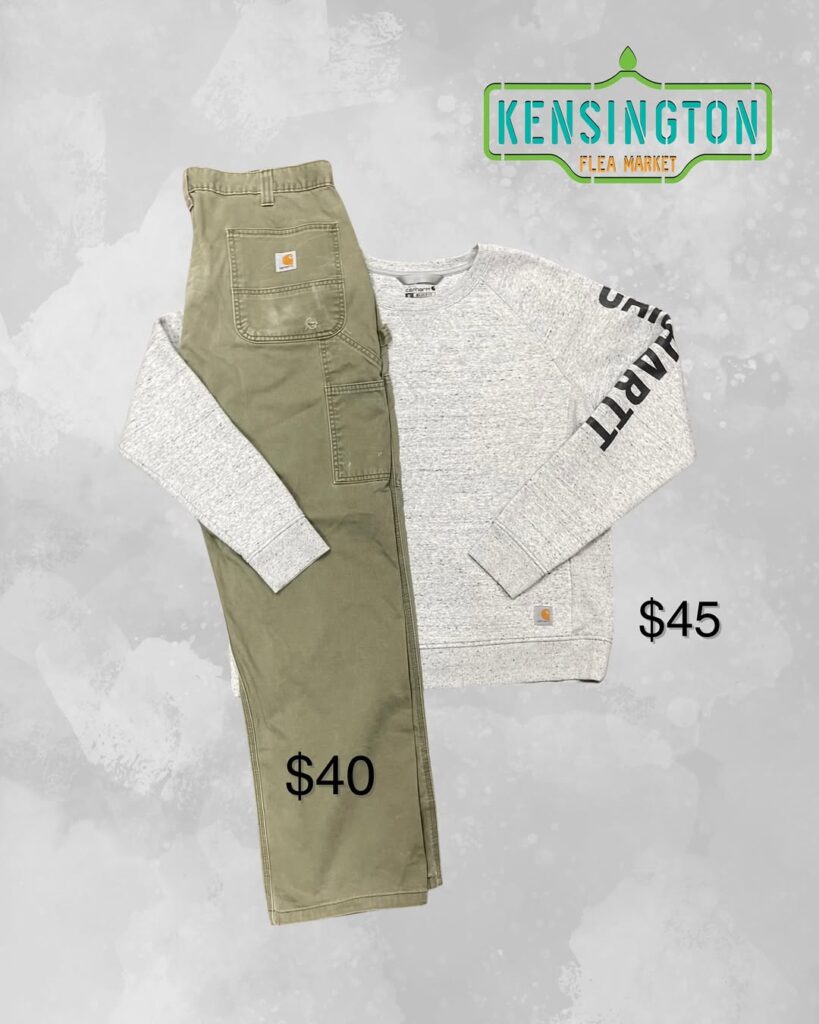 Carhartt logo sweater $45 and cargo pants set $40