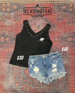 Distressed Denim Shorts – $40