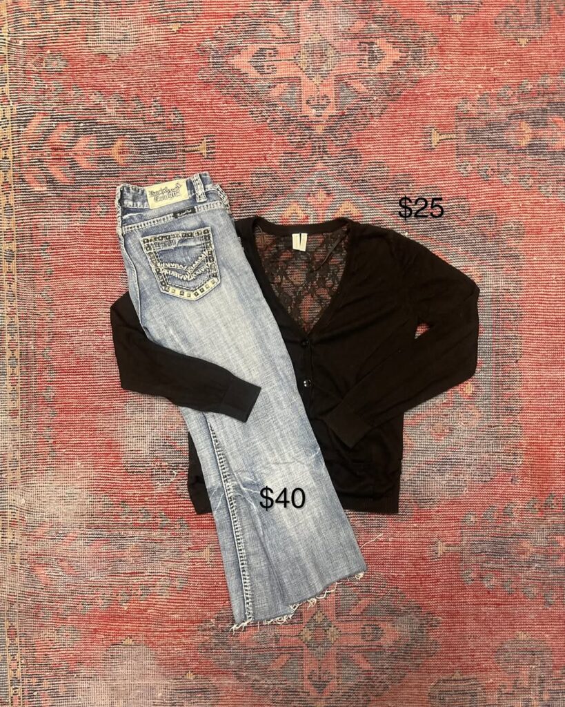 Rock Revival Light-Wash Studded Jeans $40