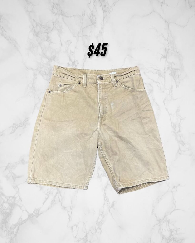 Stone-Washed Tan Carpenter Shorts – $45