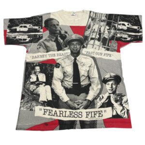 90's Andy Griffith Show Barney Fife AOP T Shirt Size XL
