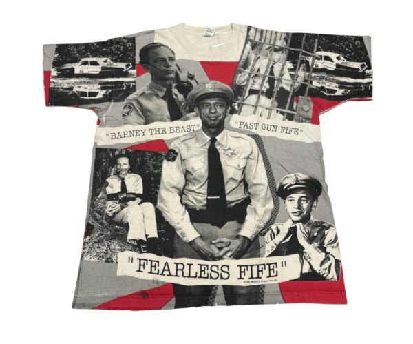 90's Andy Griffith Show Barney Fife AOP T Shirt Size XL