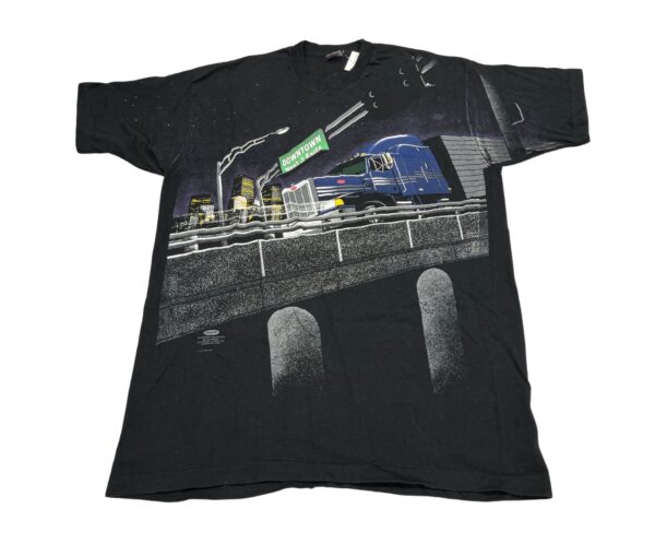 Peterbilt Trucker T Shirt 90s Downtown Semi Truck All Over Print XXL