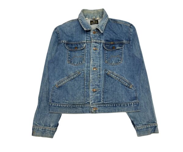 70s Vintage Maverick Blue Bell Denim Jean Button Trucker Jacket Size 44 Rare