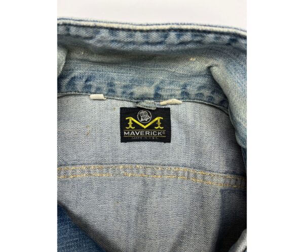 70s Vintage Maverick Blue Bell Denim Jean Button Trucker Jacket Size 44 Rare - Image 3