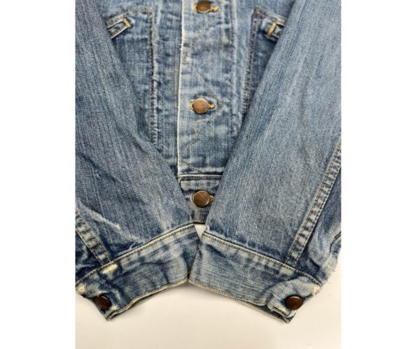 70s Vintage Maverick Blue Bell Denim Jean Button Trucker Jacket Size 44 Rare - Image 5