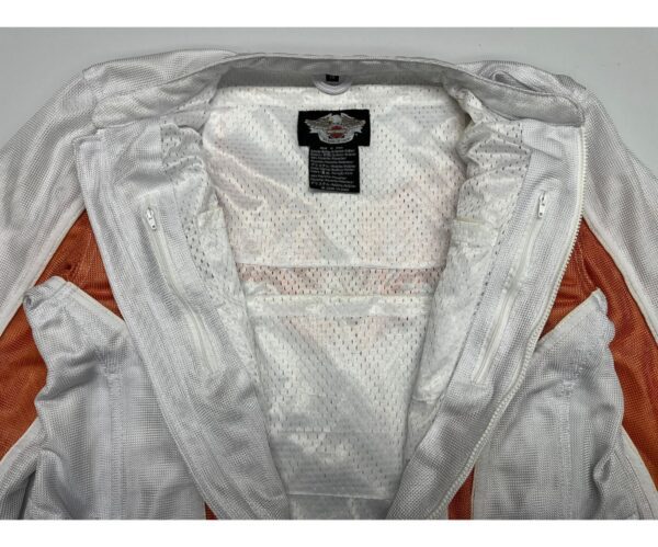 Harley Davidson Riding Jacket XL White Orange Mesh Discontinued Style - Image 3