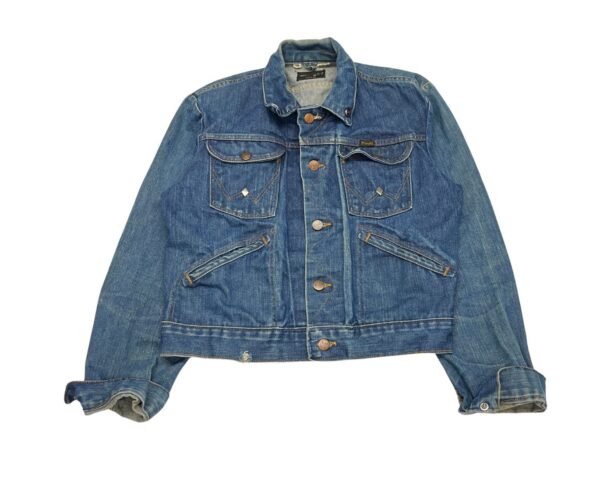 Wrangler Denim Jacket 70s Trucker Indigo Made in USA Sanforized Size 38