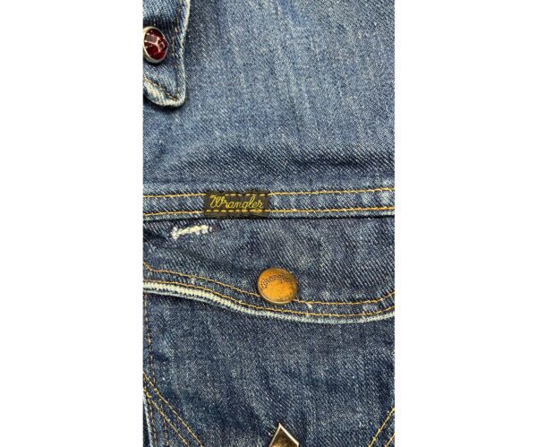 Wrangler Denim Jacket 70s Trucker Indigo Made in USA Sanforized Size 38 - Image 4