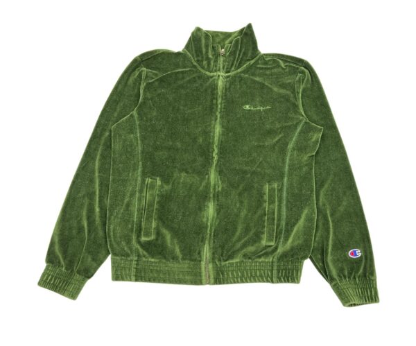 Champion Mens High Neck Full Zip Sweatshirt Green Size Small