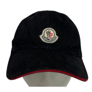Moncler Baseball Cap Hat One Size Black Rare Logo Authentic