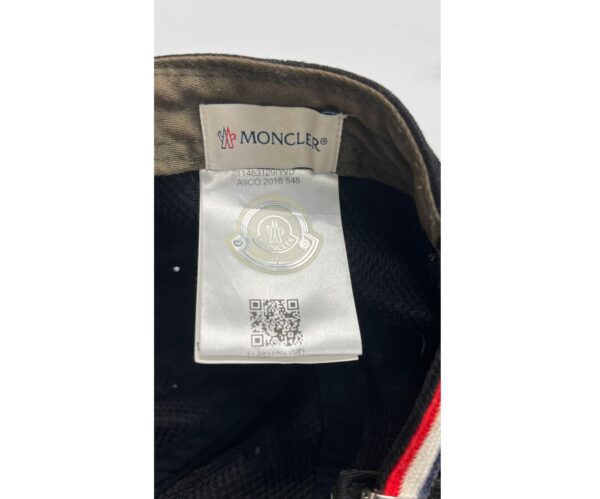 Moncler Baseball Cap Hat One Size Black Rare Logo Authentic - Image 8