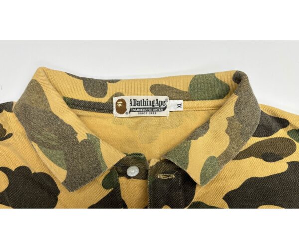 RARE VINTAGE A Bathing Ape BAPE MENS POLO T SHIRT GREEN ABC CAMO JAPAN - XL - Image 3