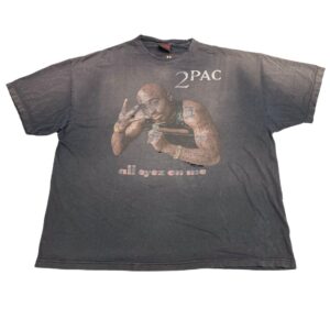 Tupac Tee Shirt 2pac Black Rap All Eyez Death Row Records Y2K 2000's Men