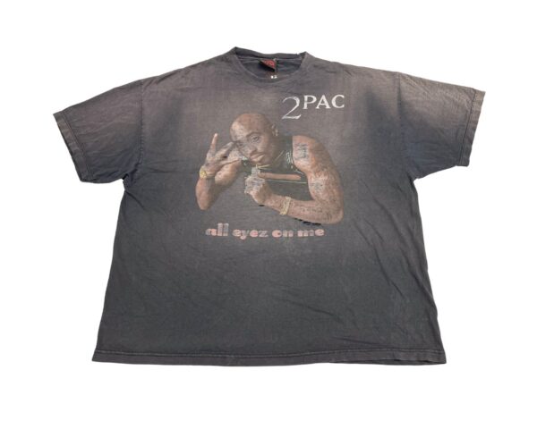 Tupac Tee Shirt 2pac Black Rap All Eyez Death Row Records Y2K 2000's Men
