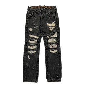 ROCK REVIVAL Alard Biker Collectors Edition Slim Straight Jeans Mens 29x31 Black