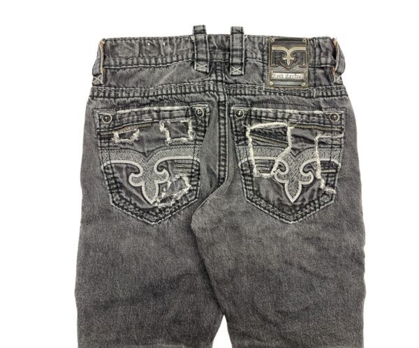 ROCK REVIVAL Alard Biker Collectors Edition Slim Straight Jeans Mens 29x31 Black - Image 4