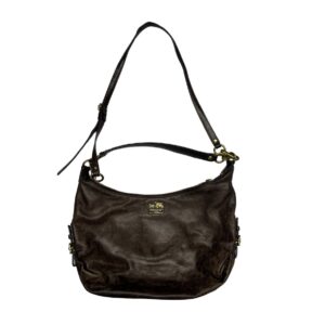 Coach 14304 Brown Leather One Shoulder Bag 14x9x4in Carrier Logo