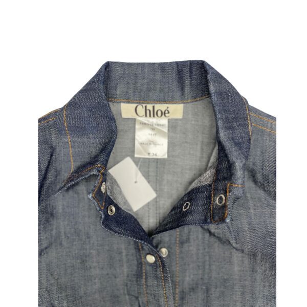 Chloe Size T 34 Womens Navy Blue Denim Jeans Midi Dress Made in France - Image 4