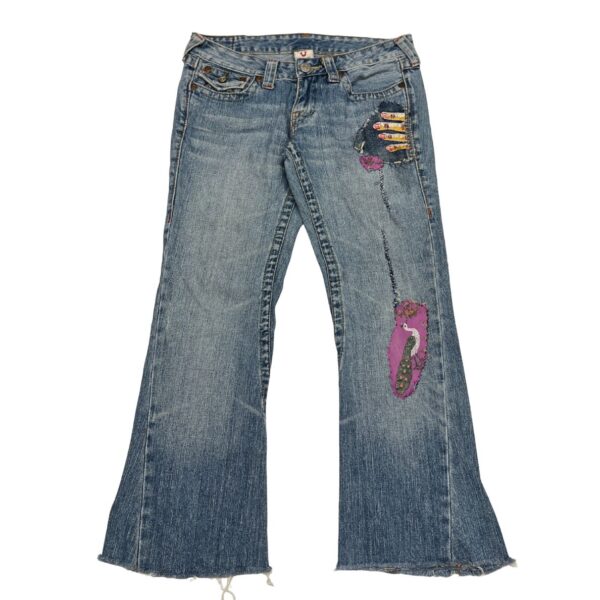 Y2K GODDESS VIBES! True Religion Woodstock Patchwork Flare Jeans - Made in USA