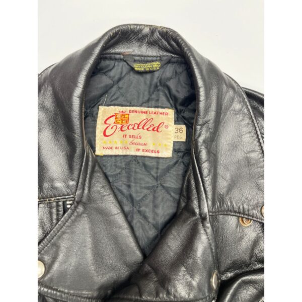 Rare Vintage 80s Excelled Classic Perfecto Leather Jacket - Made in USA - Image 3