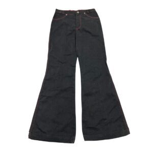 70s MAVERICK Wide Bell Bottom Flare Black Denim Hippie Jeans Goth Size 26