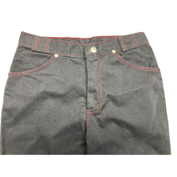 70s MAVERICK Wide Bell Bottom Flare Black Denim Hippie Jeans Goth Size 26 - Image 3
