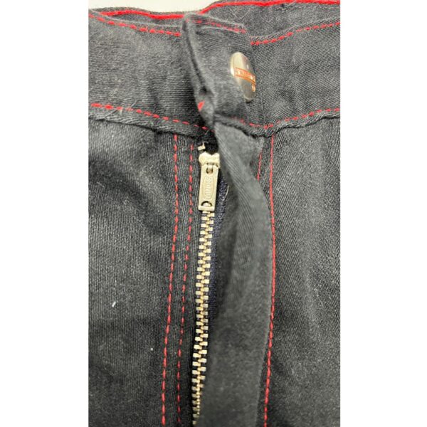 70s MAVERICK Wide Bell Bottom Flare Black Denim Hippie Jeans Goth Size 26 - Image 5