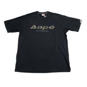 AAPE x A Bathing Ape BAPE Logo Men's Shirt Size XL - Black Y2K Hip Hop