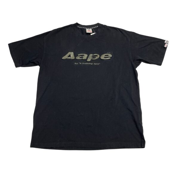 AAPE x A Bathing Ape BAPE Logo Men's Shirt Size XL - Black Y2K Hip Hop