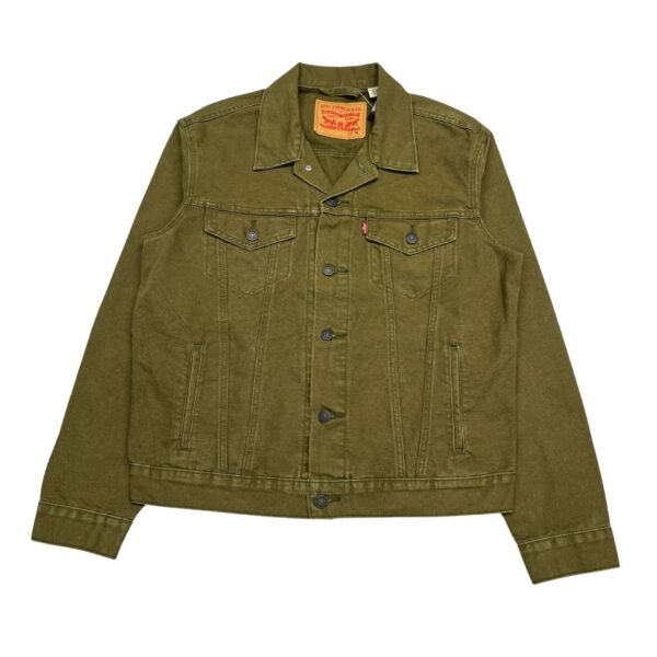 Rare Levi's Olive Green Denim Trucker Jacket - Size M