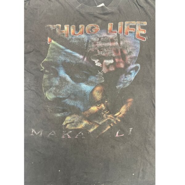 90s Tupac Shakur Bootleg Memorial Rap T-Shirt - Thug Life 2Pac Size 2XL - Image 4