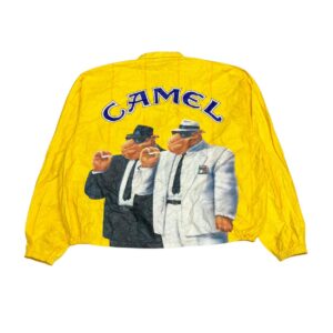 90's Vintage Camel Jacket Mens XL Yellow Tyvek Windbreaker Cigarette Promo